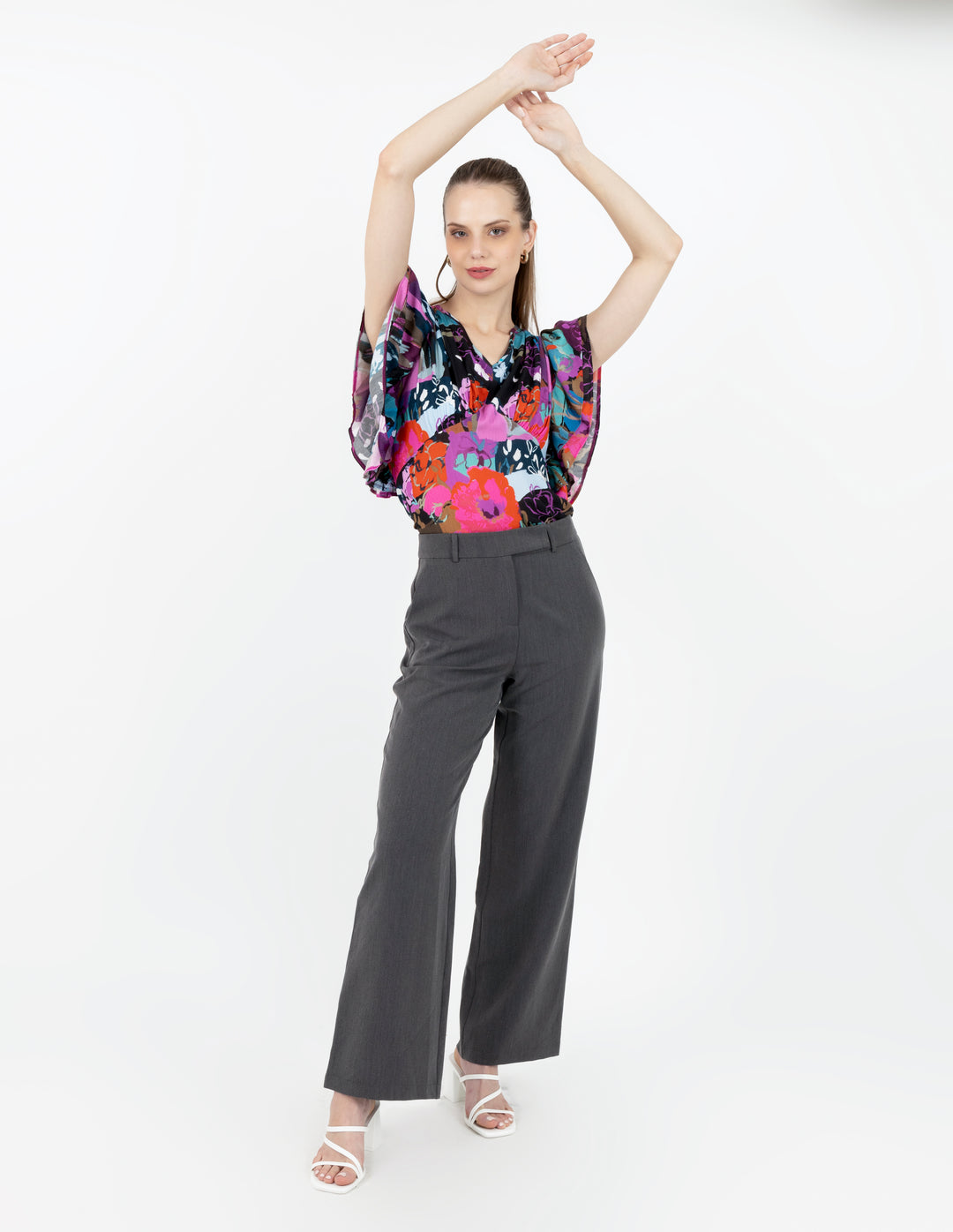 Blusa multicolor de manga corta