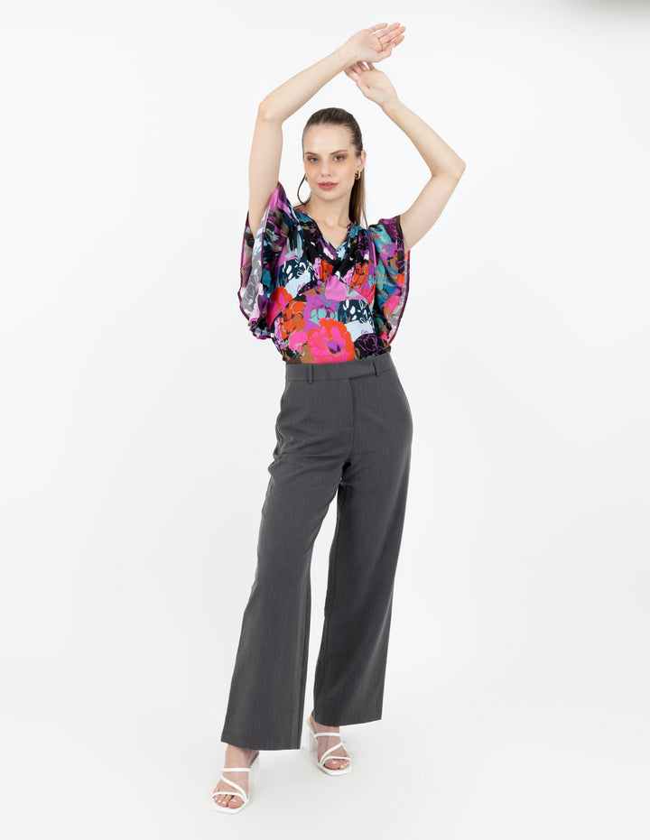 Blusa multicolor de manga corta