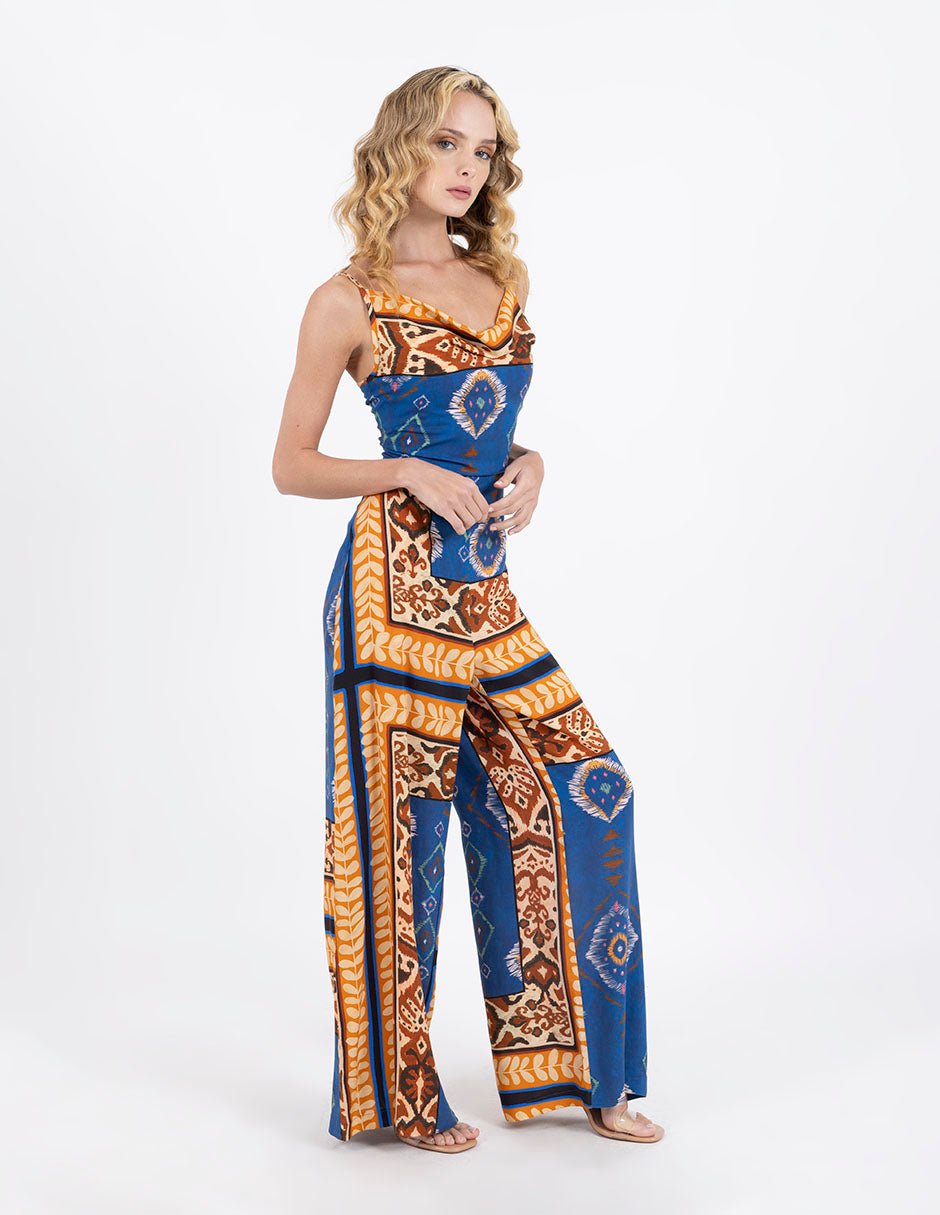 Jumpsuit largo sin mangas y escote V