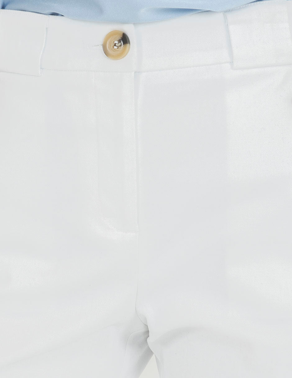 Pantalón blanco recto a la cintura