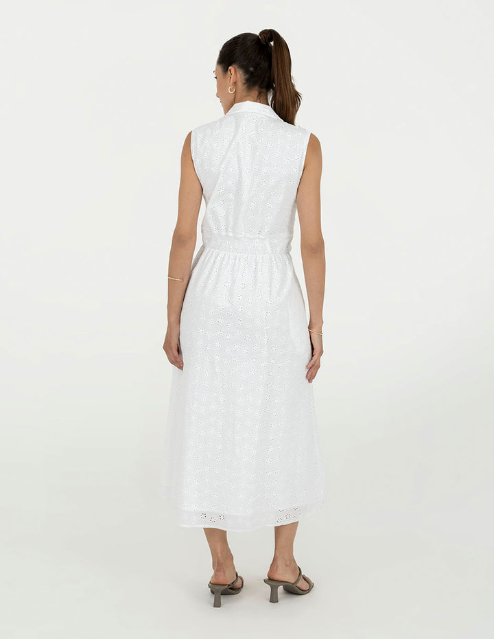 Vestido largo blanco de algodón