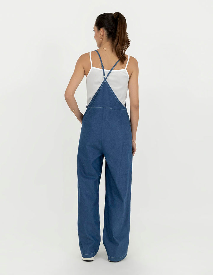 Jumpsuit estilo overol demin de algódón