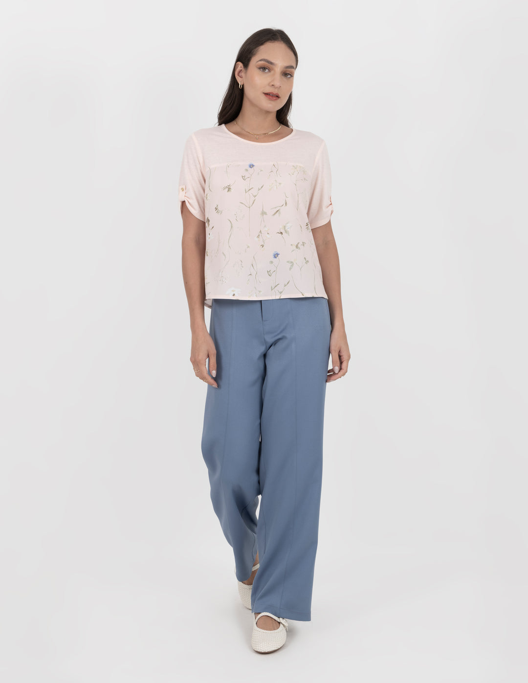 Blusa de manga corta con diseño estampado