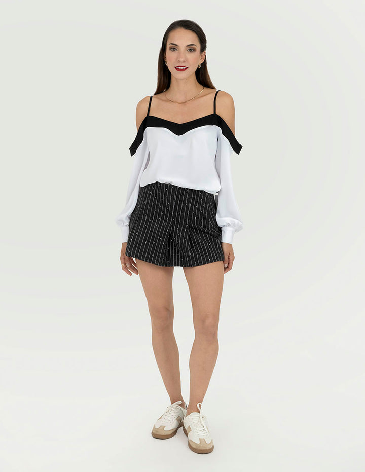 Blusa de tirantes bicolor