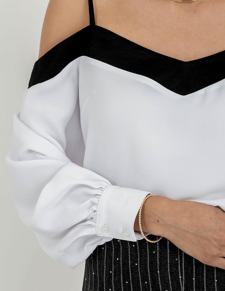 Blusa de tirantes bicolor