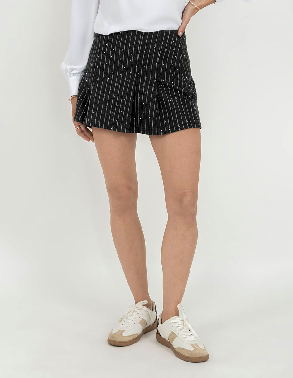 Short falda negro con brillos