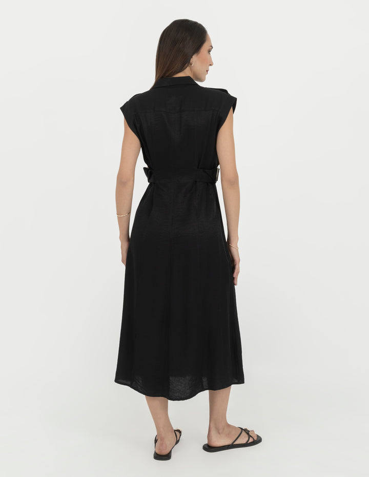 Vestido largo de manga corta (disponible en negro y verde)