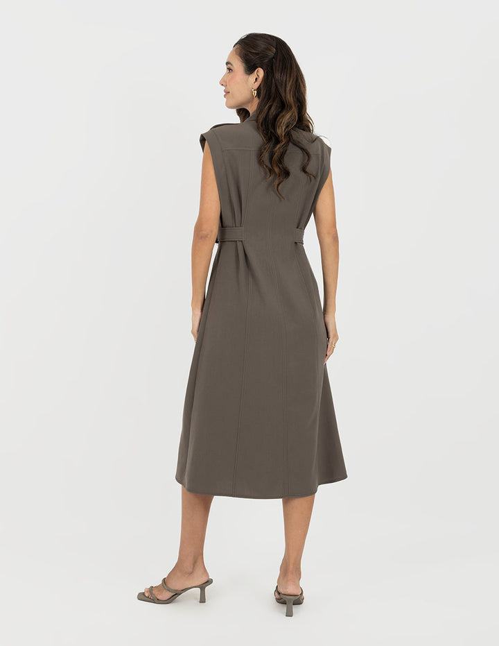 Vestido largo de manga corta (disponible en negro y verde)