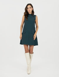 Vestido verde botella corto