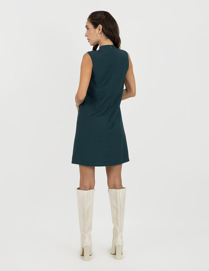 Vestido verde botella corto