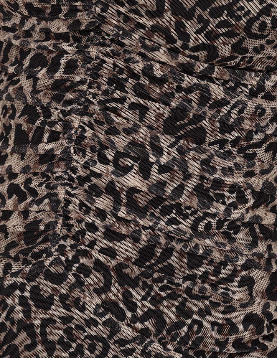 Vestido corto V animal print