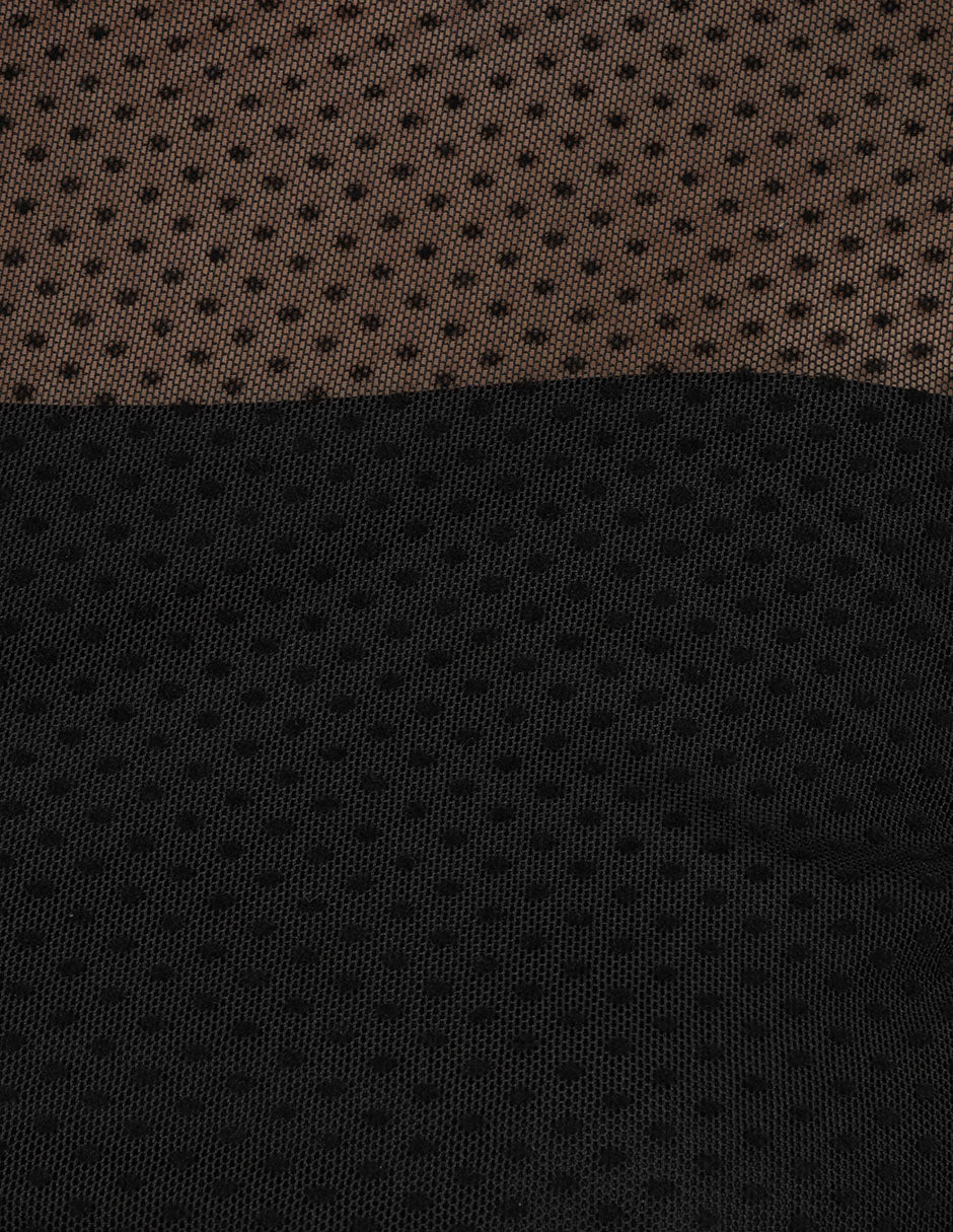 Blusa negra transparente de manga larga