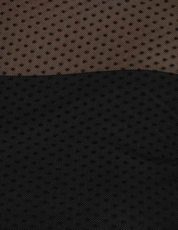 Blusa negra transparente de manga larga