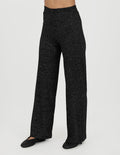 Pantalón negro con talle a la cintura y brillos (Conjunto)