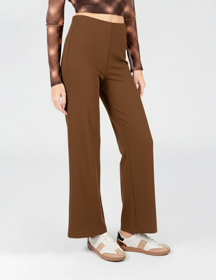 Pantalón de vestir de talle alto (disponible en café y beige)