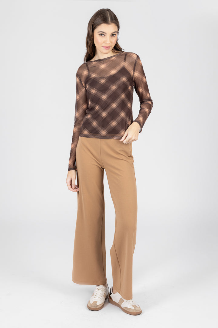 Pantalón de vestir de talle alto (disponible en café y beige)