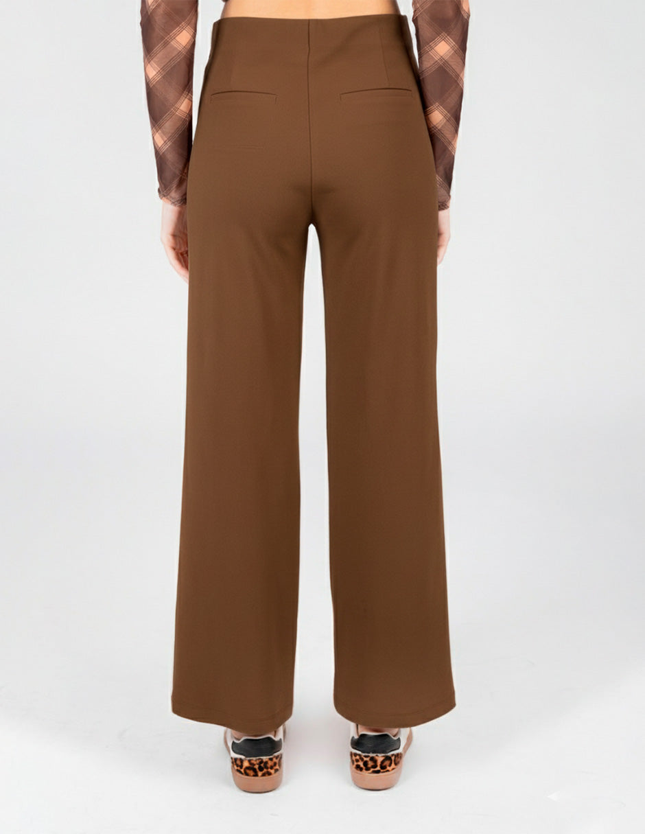 Pantalón de vestir de talle alto (disponible en café y beige)