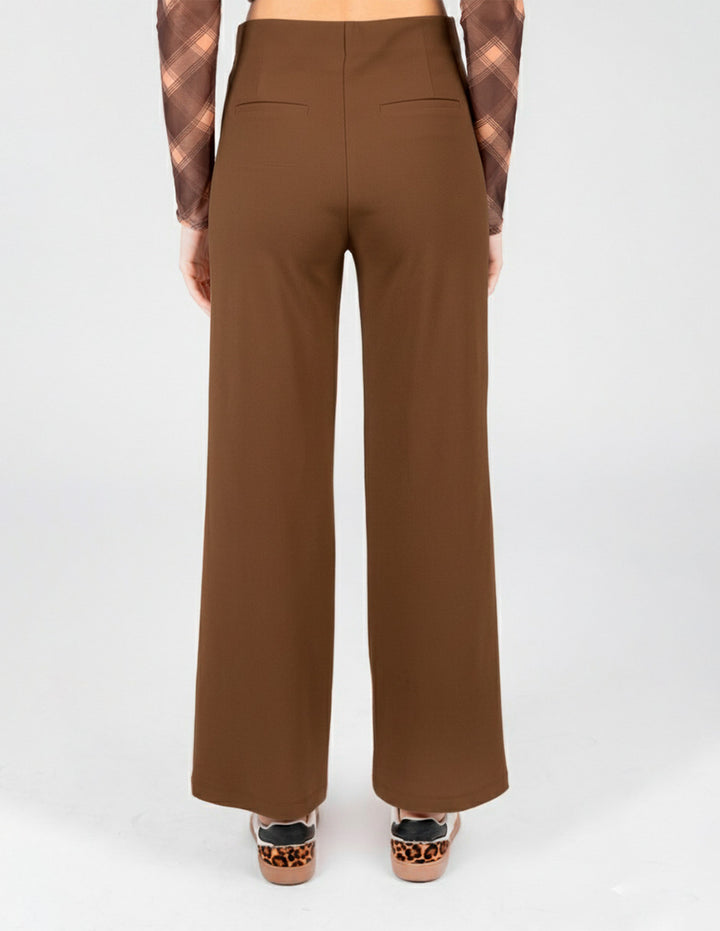 Pantalón de vestir de talle alto (disponible en café y beige)