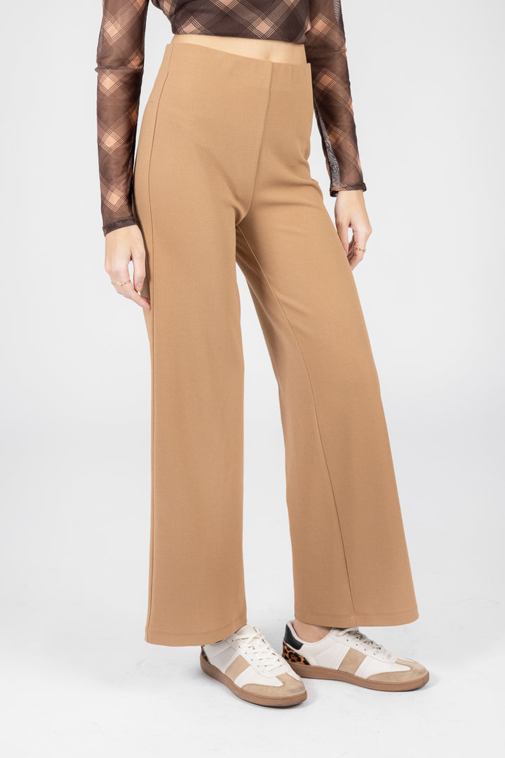 Pantalón de vestir de talle alto (disponible en café y beige)