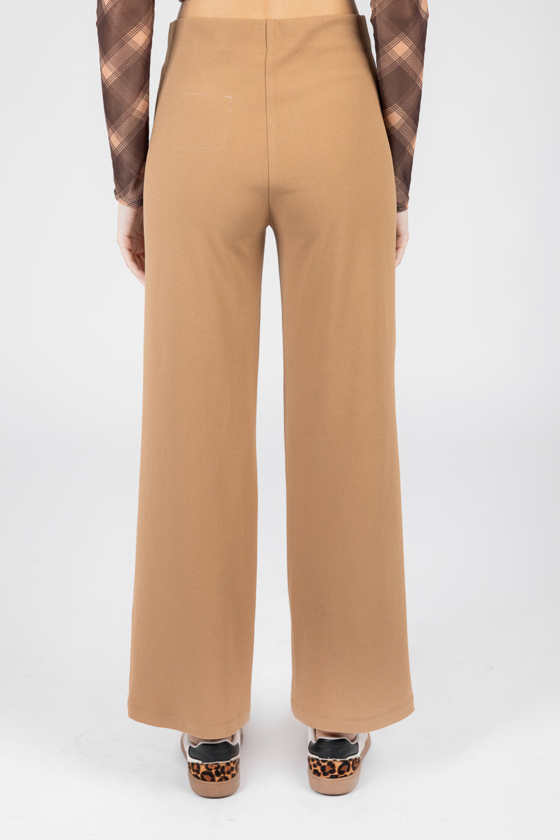 Pantalón de vestir de talle alto (disponible en café y beige)