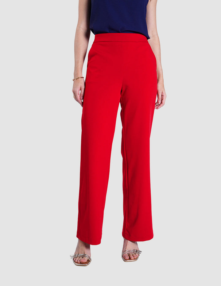 Pantalón de vestir rojo de talle alto