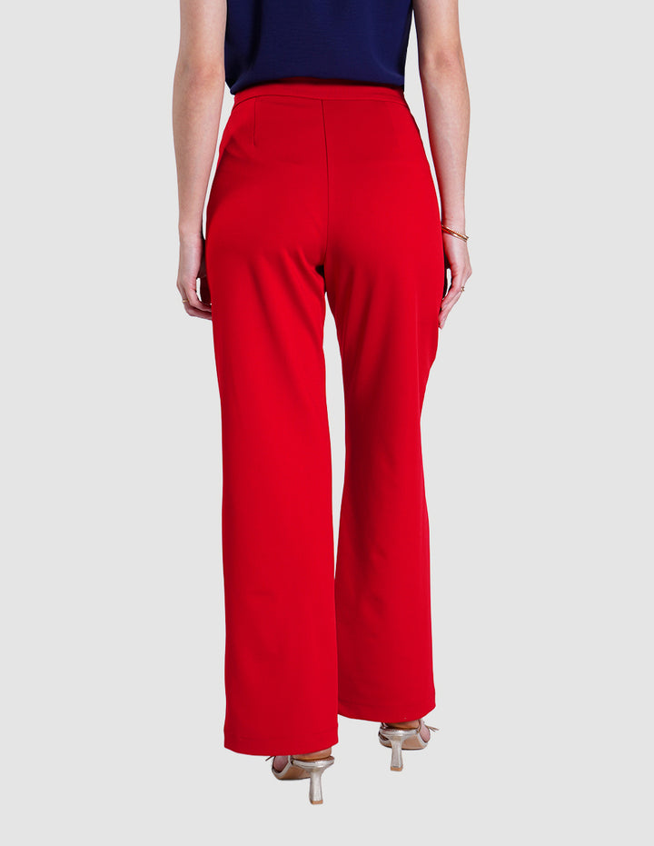 Pantalón de vestir rojo de talle alto