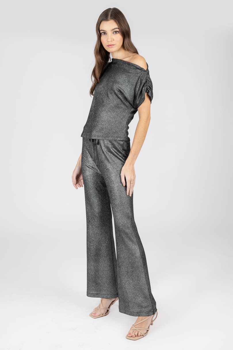 Pantalón plateado con brillos (Conjunto)