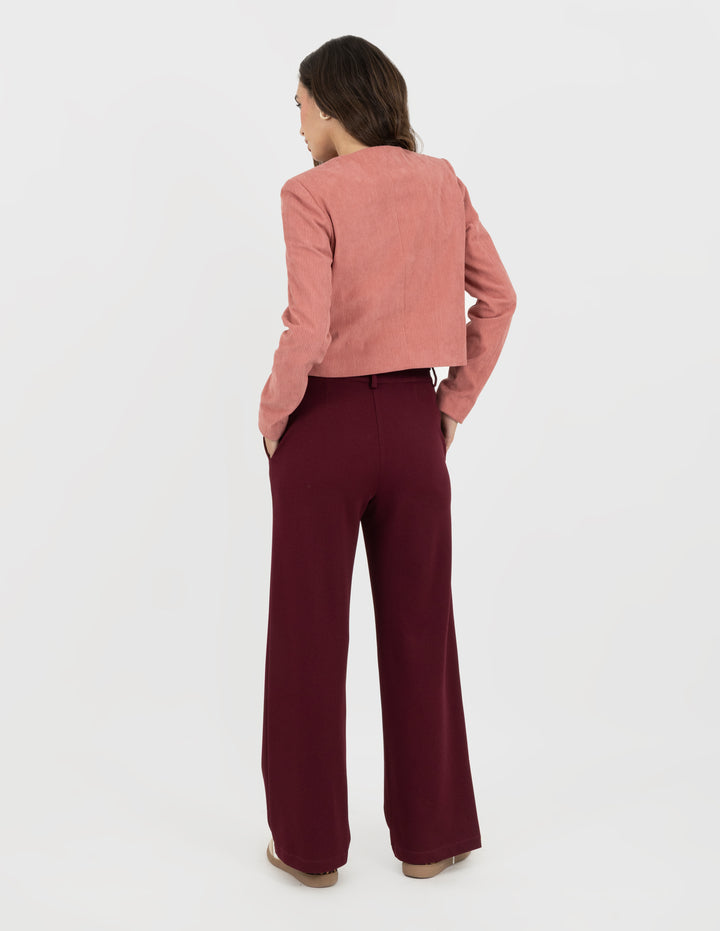 Pantalón de vestir vino a la cintura