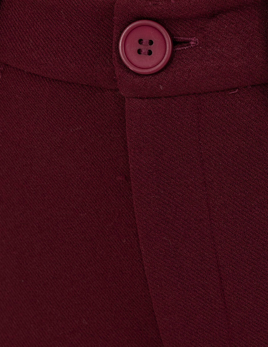 Pantalón de vestir vino a la cintura