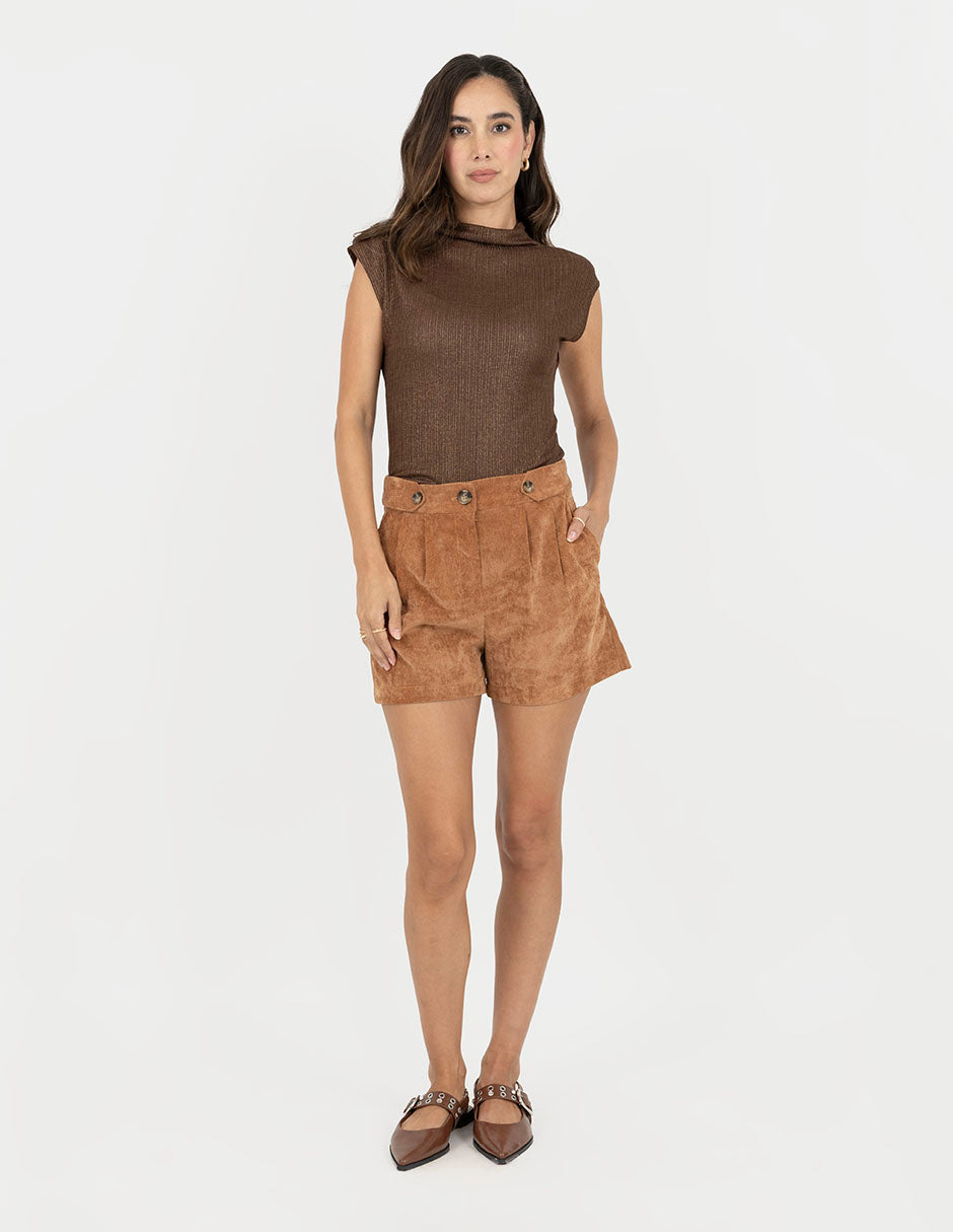Blusa chocolate con lurex