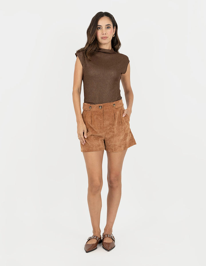 Blusa chocolate con lurex