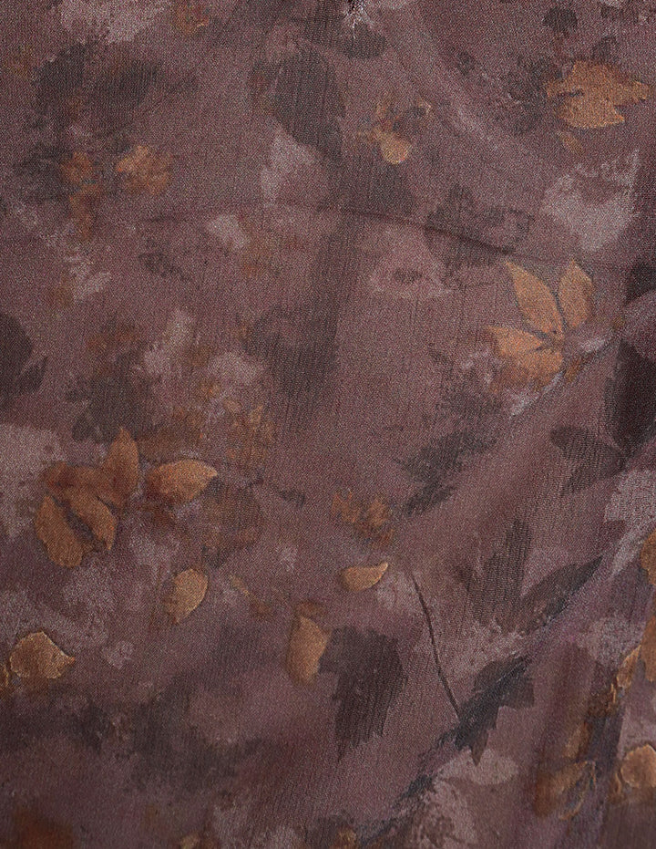 Blusa café estamapada de manga larga