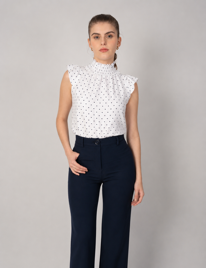 Blusa ivory con diseño de dots