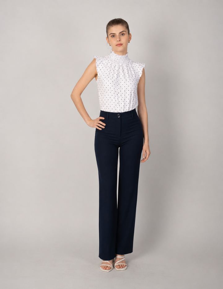 Blusa ivory con diseño de dots