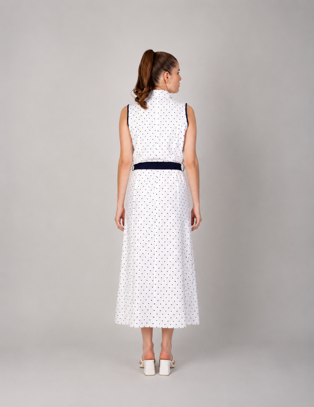 Vestido largo blanco con dots
