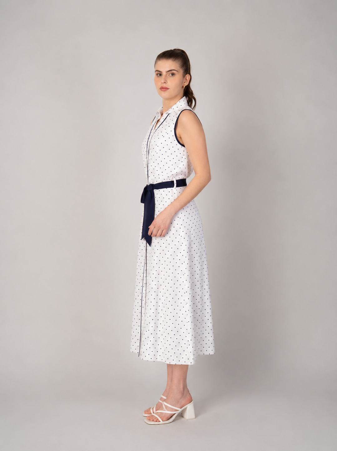 Vestido largo blanco con dots