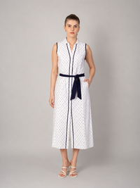 Vestido largo blanco con dots