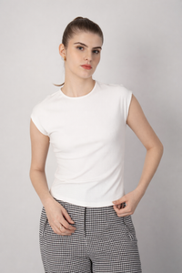 Blusa de manga corta (disponible en blanco y gris)