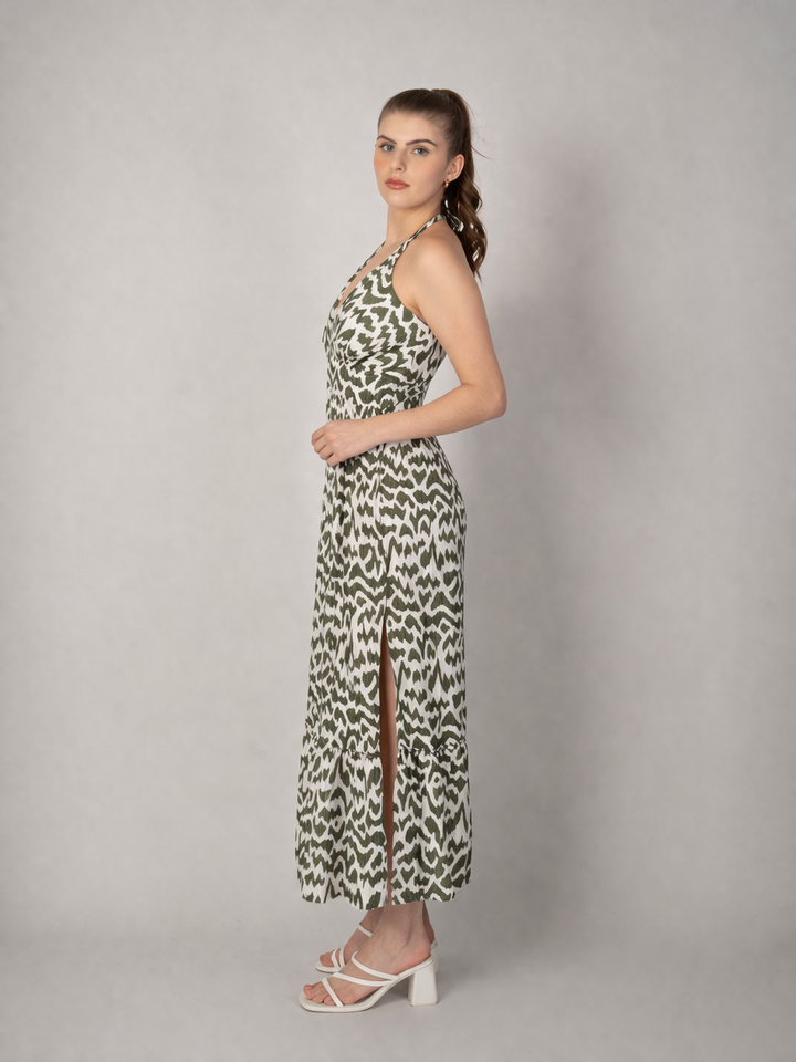 Vestido verde estampado