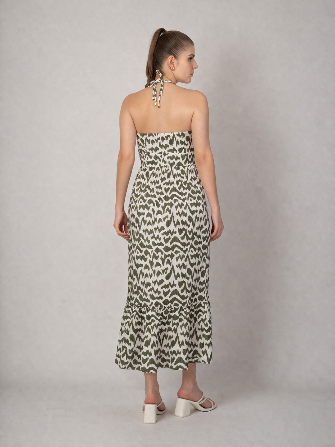 Vestido verde estampado