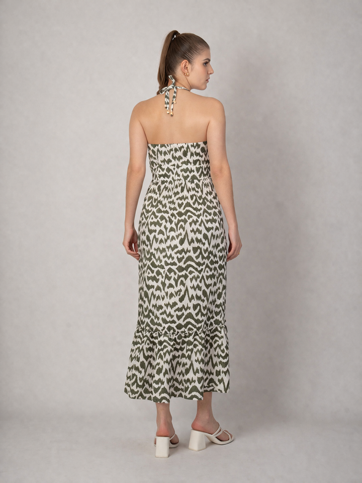 Vestido verde estampado