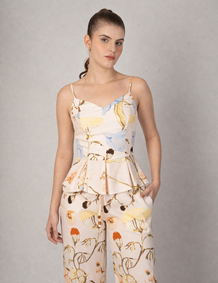Blusa de tirantes estampado floreal (Conjunto)