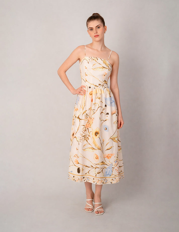 Vestido largo estampado floreado