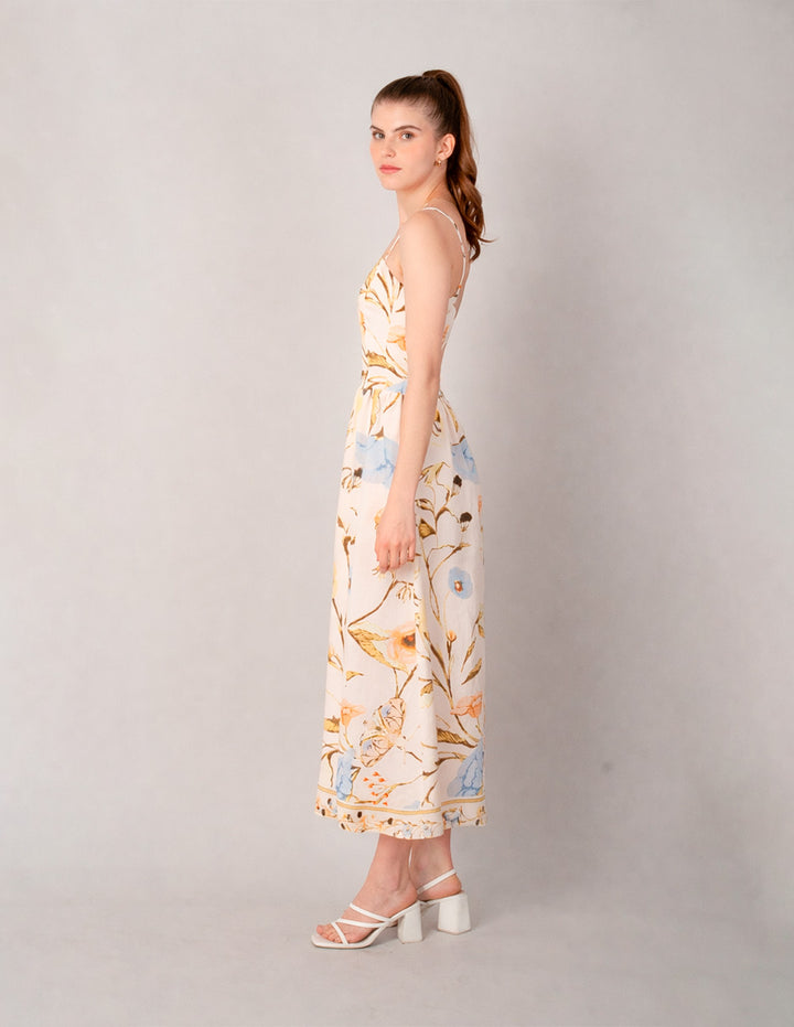 Vestido largo estampado floreado
