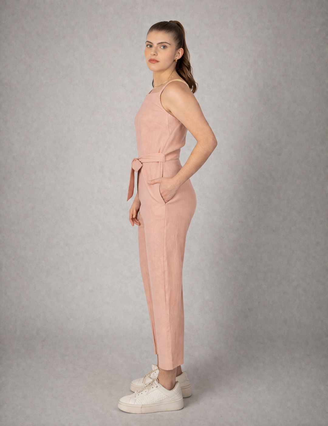 Jumpsuit largo sin mangas (disponible en rosa y amarillo)
