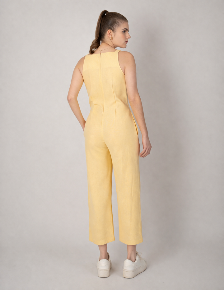 Jumpsuit largo sin mangas (disponible en rosa y amarillo)