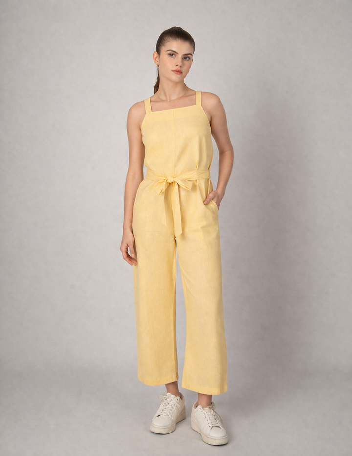 Jumpsuit largo sin mangas (disponible en rosa y amarillo)