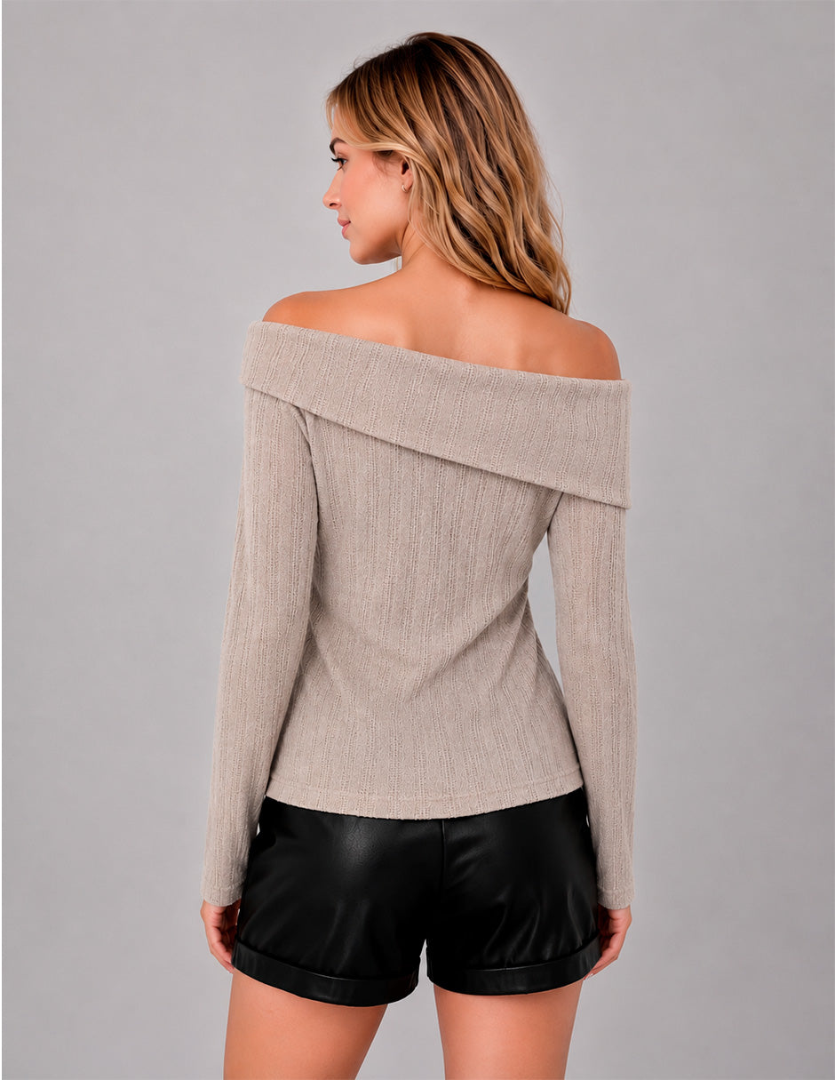 Blusa beige off shoulders