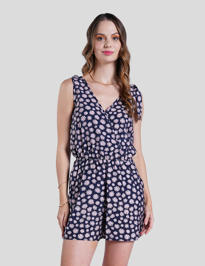 Jumpsuit corto estampado sin mangas