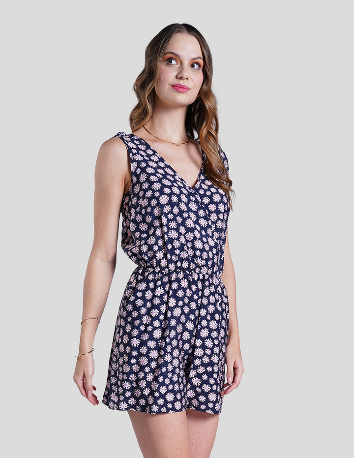 Jumpsuit corto estampado sin mangas